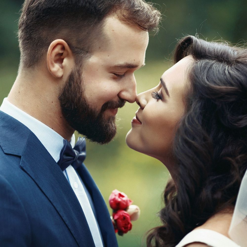 Happy couple of newlyweds